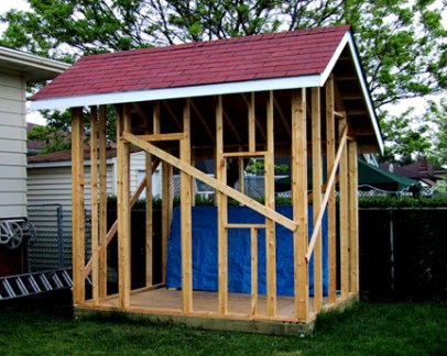 Shed Blueprints: Backyard Shed Plans - Saltbox Roof Style Shed